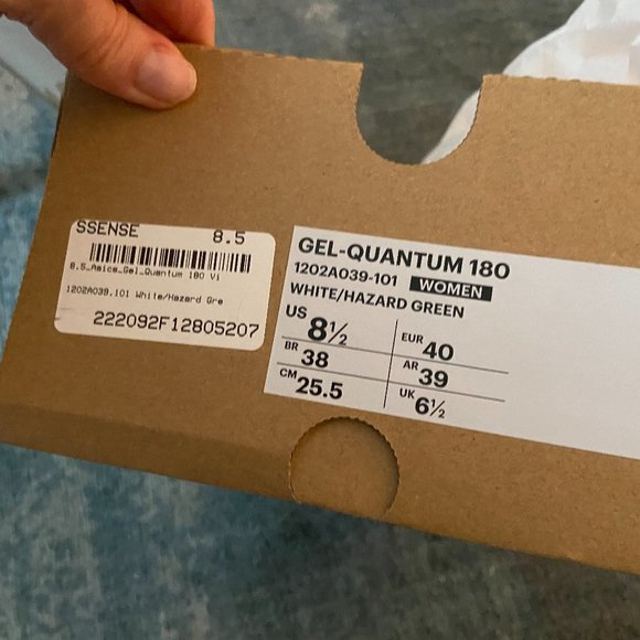 NEW nib ASICS gel quantum 180 white lime green women's Running Shoe sz 8.5 M - Picture 2 of 3